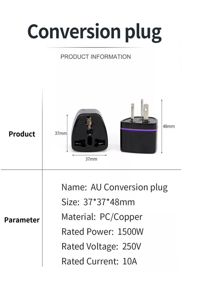 Adaptro Type I Adapter for Australia - Universal Travel Plug Converter - India to Australia, China, New Zealand, Fiji - for Mobile Phones, Laptops, Camera - 10A 250V - Black, 2 Adapter - Image 5